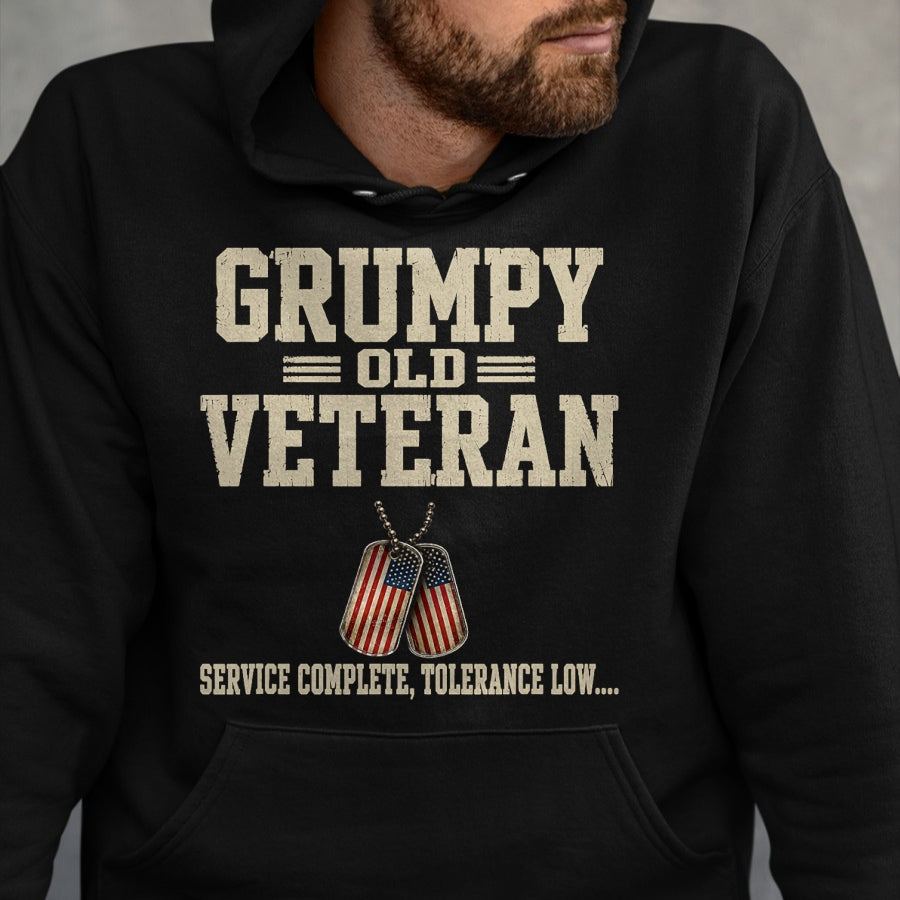 Proud Veteran Shirt, Funny Veteran UnisexT-Shirt/Hoodie/Sweatshirt HLT00 - Funny Grumpy Old Veteran for Military Vets Service Complete T-Shirt