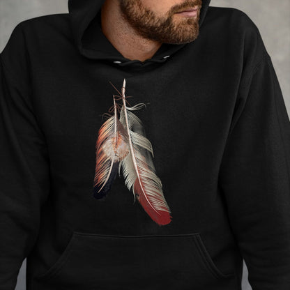 Native American T-Shirts, Vintage Native American Unisex T-Shirt/Hoodie/Sweatshirt HLT00 - Indigenous American Native Tribal Headdress Feathers