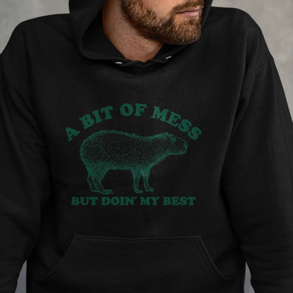 Cute Capybara Shirt, Funny Capybara Unisex T-Shirt/Hoodie/Sweatshirt HLT00 - Funny Bit of A Mess Capybara Meme Graphic for Women T-Shirt
