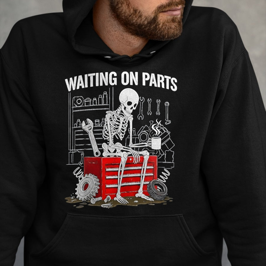 Best Mechanic Life Shirt, Funny Mechanic UnisexT-Shirt/Hoodie/Sweatshirt HLT00 - Funny Waiting On Parts Mechanic Skeleton Auto Repair Life T-Shirt, Men, Black, 3X-Large (1)
