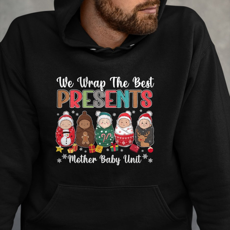 Funny Nurse Shirt, Nurse Unisex T-Shirt/Hoodie/Sweatshirt HLT00 - Mother Baby Nurse Christmas Mom Baby Nursing Groovy T-Shirt (2)