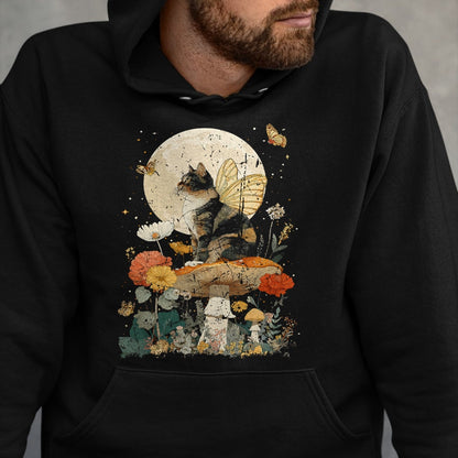 Cat Love Shirt, Funny Cat Lover Gift UnisexT-Shirt/Hoodie/Sweatshirt HLT00 - I Love Cats Fairy Witchy Plant Lover Vintage Nature Themed T-Shirt