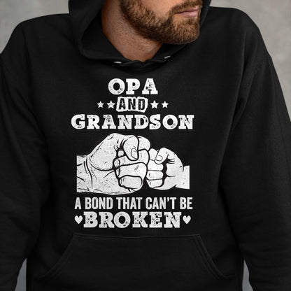 Best Grandpa Shirt, Proud Grandpa Unisex T-Shirt/Hoodie/Sweatshirt HLT00 - Opa and grandson a bond that cant be broken Grandpa gift T-Shirt
