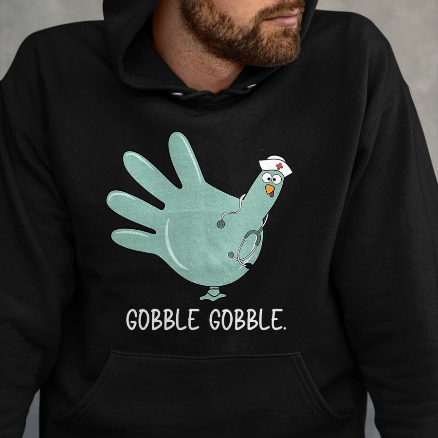 Funny Nurse Shirt, Nurse Unisex T-Shirt/Hoodie/Sweatshirt HLT00 - Turkey Glove Nurse Thanksgiving T-Shirt (1)