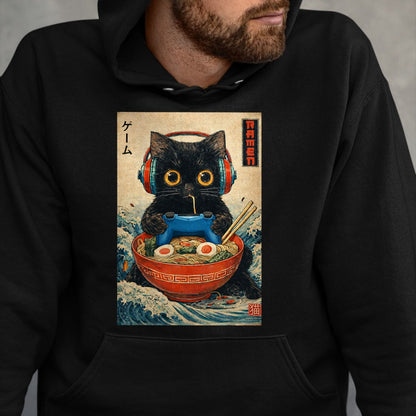 Cat Love Shirt, Funny Cat Lover Gift UnisexT-Shirt/Hoodie/Sweatshirt HLT00 - Cat Ramen Japanese Funny Graphic Tees Kawaii Cat Anime Gifts T-Shirt
