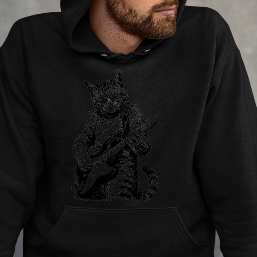 Guitar Lover Shirt, Funny Guitar UnisexT-Shirt/Hoodie/Sweatshirt HLT00 - Cat Playing Guitar Rock n Roll Guitar Player Kitten T-Shirt