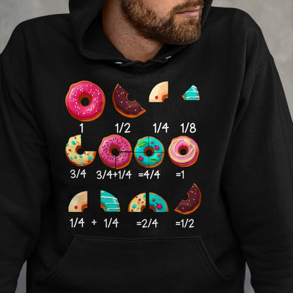 Best Teacher Shirt, Funny Teacher UnisexT-Shirt/Hoodie/Sweatshirt HLT00 - Math Donut Fraction Back to School Teacher Gifts Tee T-Shirt