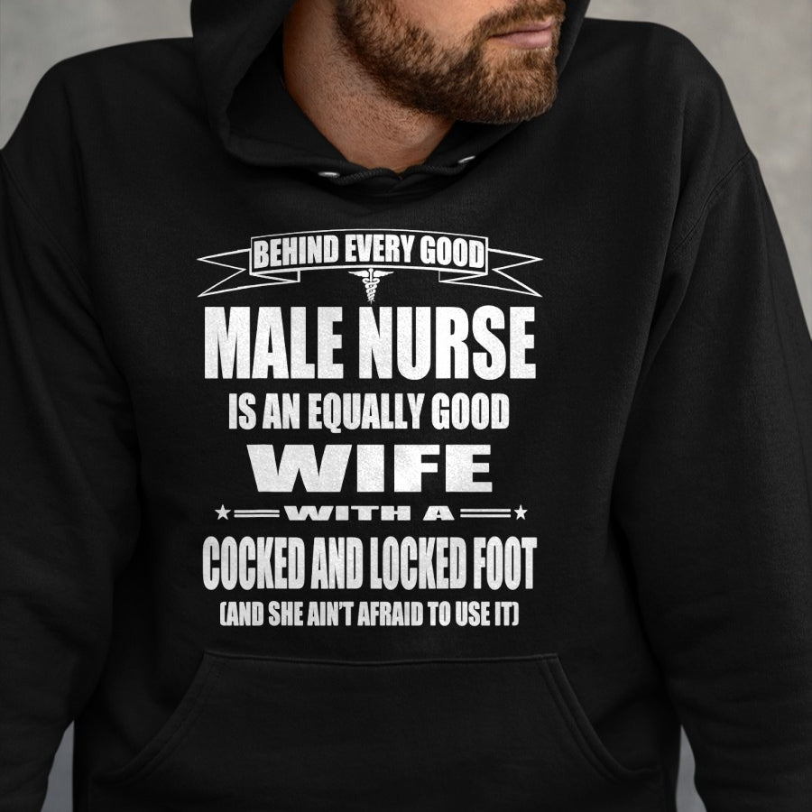 Funny Nurse Shirt, Nurse Unisex T-Shirt/Hoodie/Sweatshirt HLT00 - Male Nurse's Wife Unique Rn Nurse Funny LPN Pun Gift T-Shirt