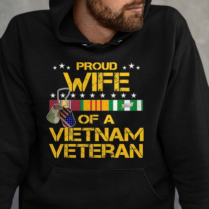 Best Husband Shirt, Wife and Husband Unisex T-Shirt/Hoodie/Sweatshirt HLT00 - Proud Wife of A Vietnam Veteran My Husband is A Hero T-Shirt T-Shirt