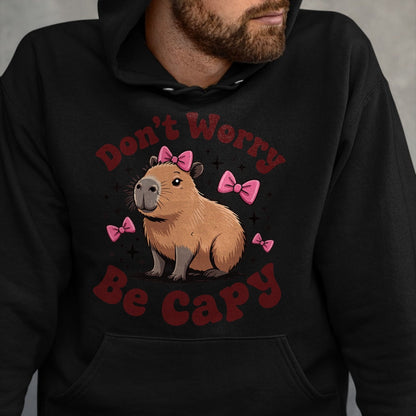 Cute Capybara Shirt, Funny Capybara Unisex T-Shirt/Hoodie/Sweatshirt HLT00 - Toddler Girl Capybara Birthday Gift Cute Don’t Worry Be Capy T-Shirt