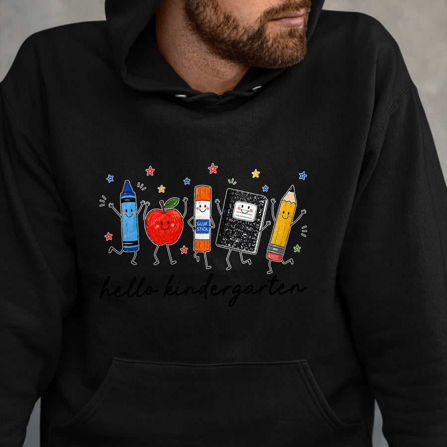 Best Teacher Shirt, Funny Teacher UnisexT-Shirt/Hoodie/Sweatshirt HLT00 - Back to School Teachers Doodles Crayon Hello Kindergarten T-Shirt