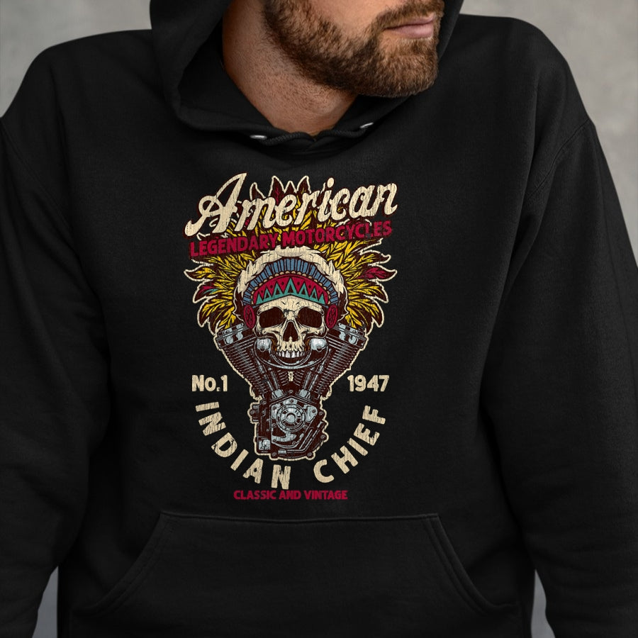 Native American T-Shirts, Vintage Native American Unisex T-Shirt/Hoodie/Sweatshirt HLT00 - Retro Vintage American Motorcycle Indian native Bikers Gift