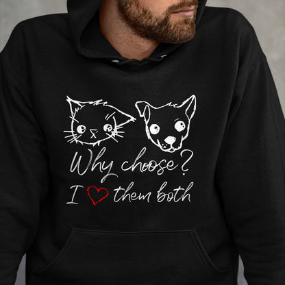 Cat Love Shirt, Funny Cat Lover Gift UnisexT-Shirt/Hoodie/Sweatshirt HLT00 - Cat and Dog Lover I Love Puppies and Kittens T-Shirt