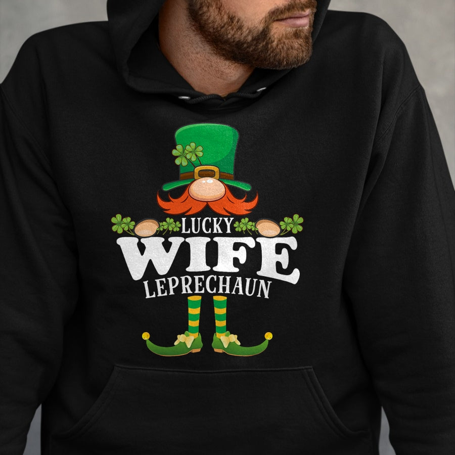 Best Wife Shirt, Wife and Husband Unisex T-Shirt/Hoodie/Sweatshirt HLT00 - Gift for wife T shirt, lucky wife   Lucky Wife Leprechaun Funny St. Patricks Day T-Shirt
