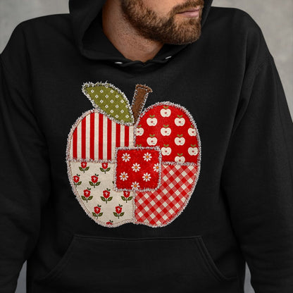 Best Teacher Shirt, Funny Teacher UnisexT-Shirt/Hoodie/Sweatshirt HLT00 - Cute Patchwork Preppy Apples Back to School Teacher Student T-Shirt