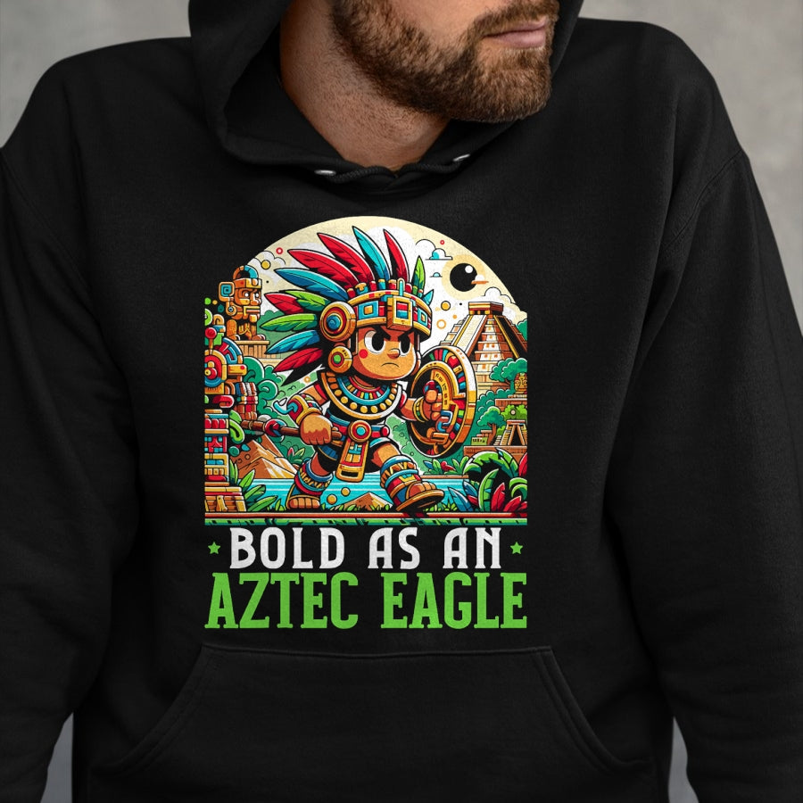 Native American T-Shirts, Vintage Native American Unisex T-Shirt/Hoodie/Sweatshirt HLT00 - Aztec Warrior Mexico Native Mexican Aztec Civilization