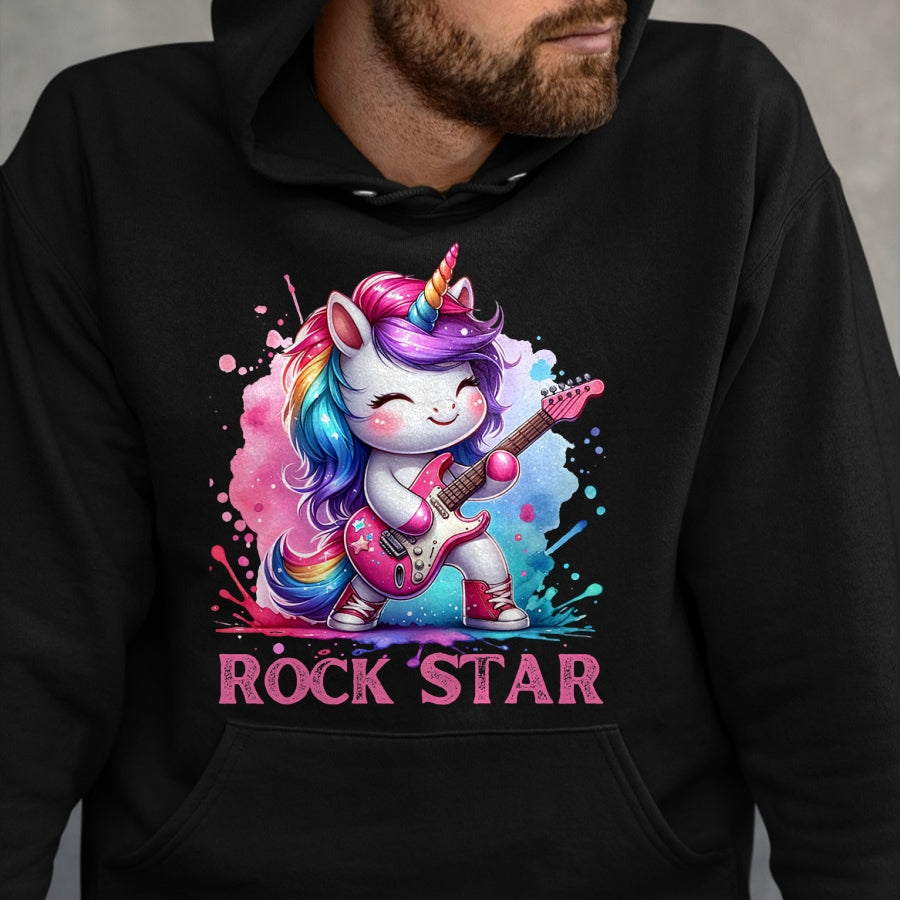 Guitar Lover Shirt, Funny Guitar UnisexT-Shirt/Hoodie/Sweatshirt HLT00 - Cute Unicorn Rock Star Guitar Rockin_ Music Singer T-Shirt