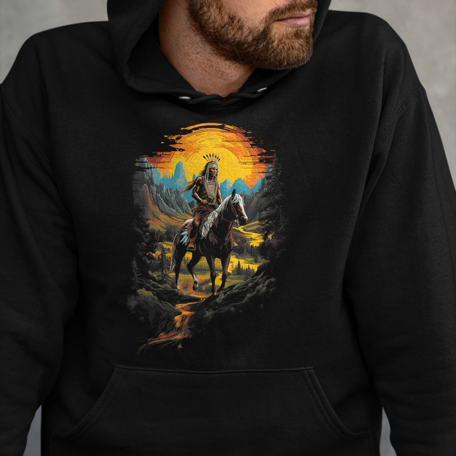 Native American T-Shirts, Vintage Native American Unisex T-Shirt/Hoodie/Sweatshirt HLT00 - Native American Heritage Chief