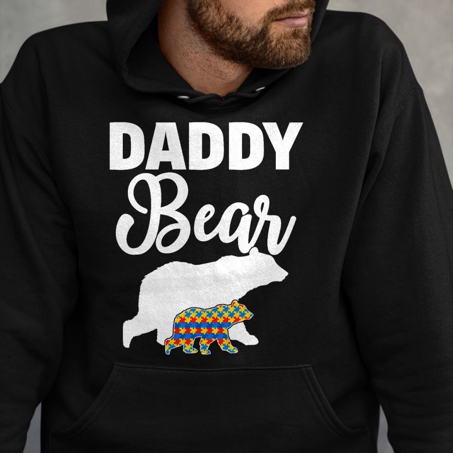 Gift for Dad Shirt, Funny Dad Unisex T-Shirt/Hoodie/Sweatshirt HLT00 – Daddy Bear Autism Awareness Shirt For Proud Autism Father T-Shirt