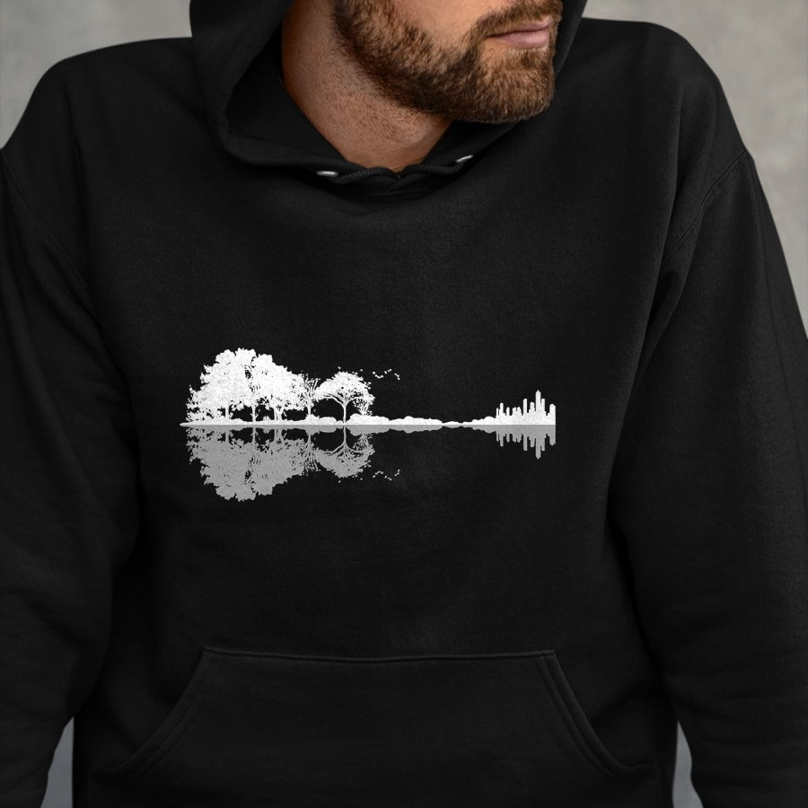 Guitar Lover Shirt, Funny Guitar UnisexT-Shirt/Hoodie/Sweatshirt HLT00 - Retro Forest Funny Nature Guitar Classic Music T-Shirt