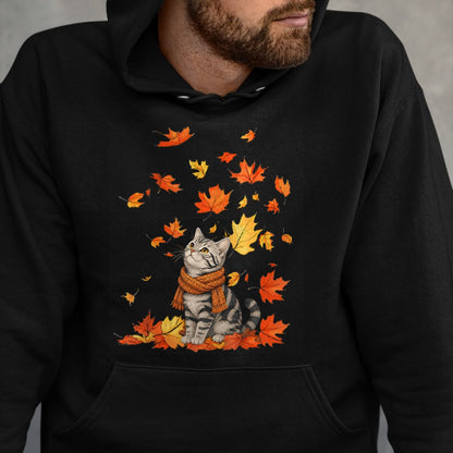 Cat Love Shirt, Funny Cat Lover Gift UnisexT-Shirt/Hoodie/Sweatshirt HLT00 - Cute Cat Leaf Fall Autumn Cat FallKitten Kitty Cat Lovers T-Shirt