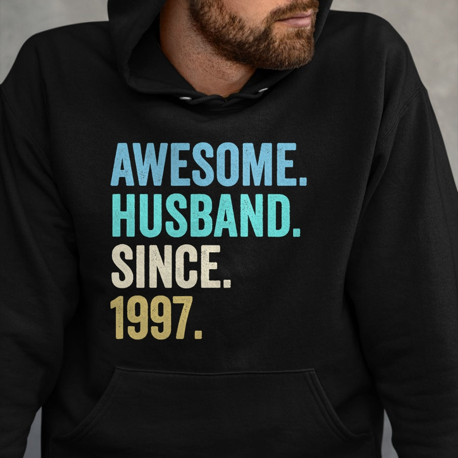Best Wife Shirt, Wife and Husband Unisex T-Shirt/Hoodie/Sweatshirt HLT00 - Awesome Husband Since 1997 27th wedding anniversary 27 years T-Shirt