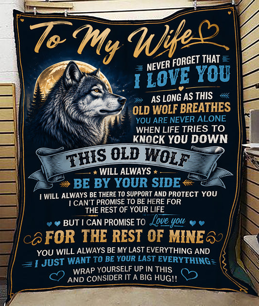 TO MY WIFE - Special Gift For Wife Blanket From Husband - Sherpa Fleece Quilt Blanket (SKU2608-555)