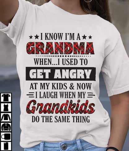 KNOW I'M A GRANDMA WHEN... I USED TO GET ANGRY AT MY KIDS & NOW I LAUGH WHEN MY GRANDKIDS DO THE SAME THING - from grandma NINA00 (SKU07-111)