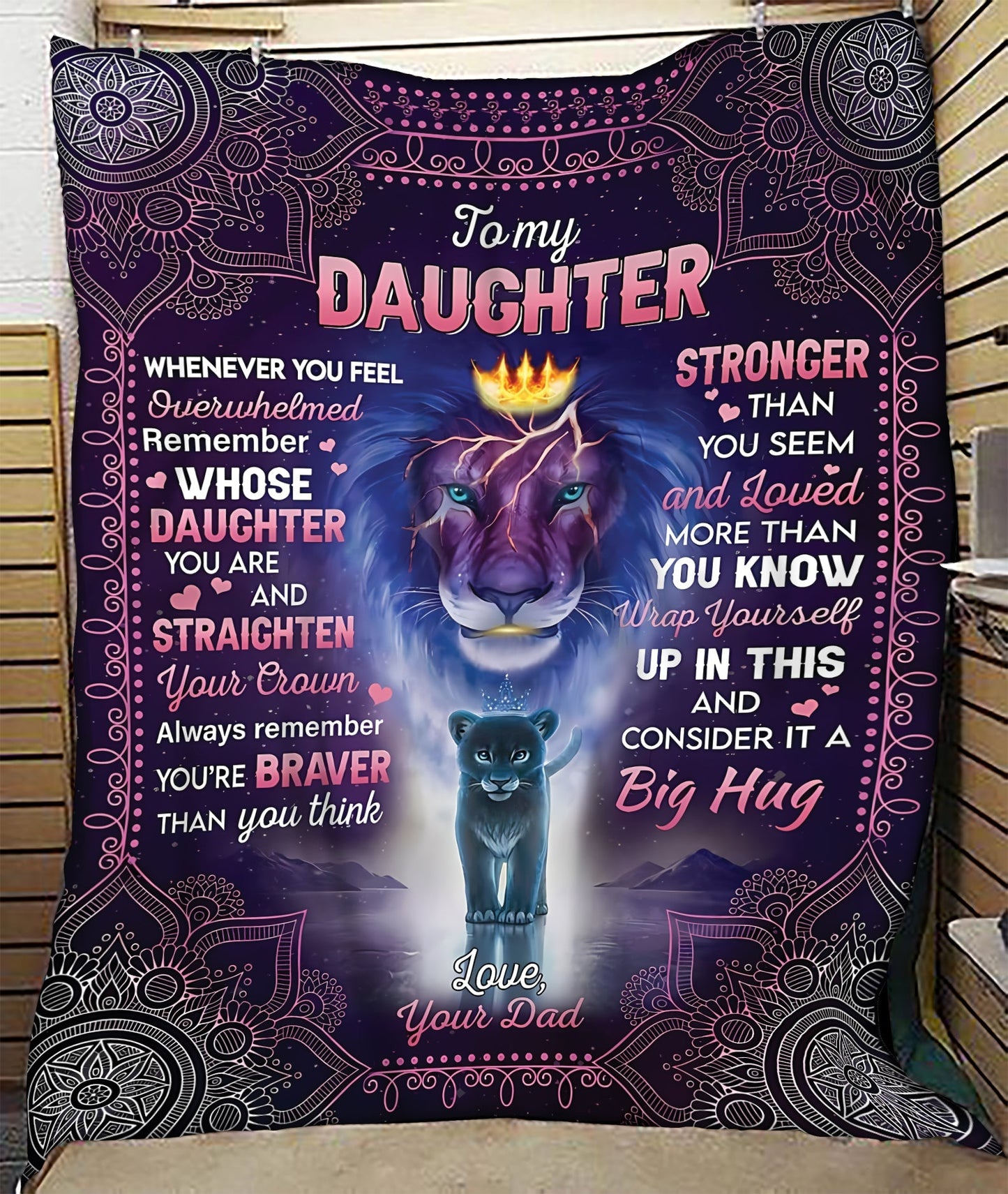 BLANKET FOR DAUGHTER – COMFORT & WARMTH GIFT FROM DAD Sherpa Fleece Quilt Blanket NTTD00 (SKUB10-106)