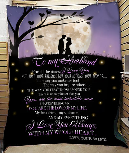 BLANKET FOR HUSBAND FROM WIFE – COMFORT & WARMTH GIFT (SKUB12-102)