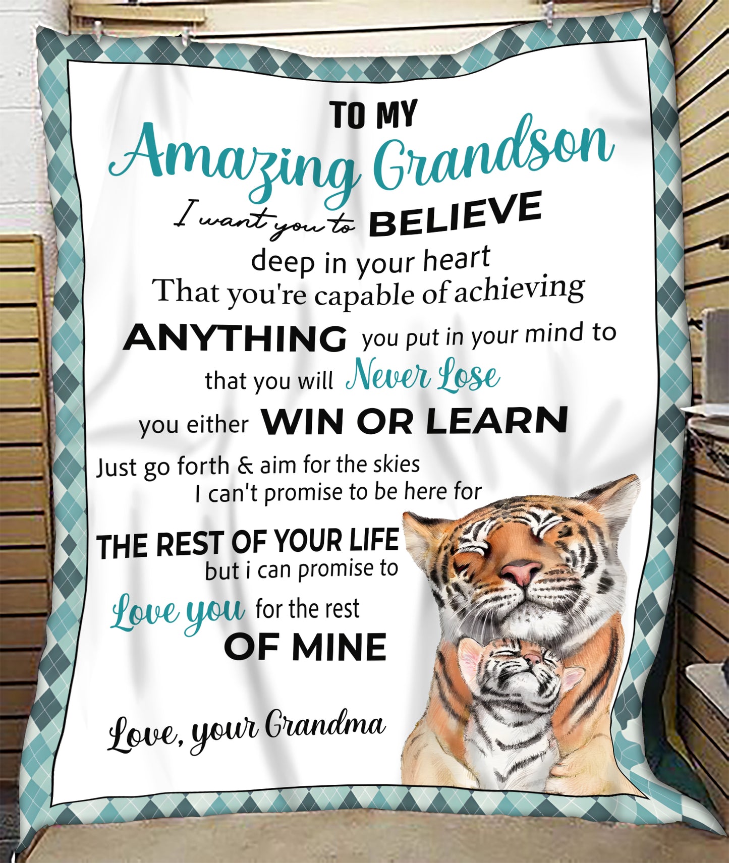 BLANKET FOR GRANDSON FROM GRANDMA – COMFORT & WARMTH GIFT