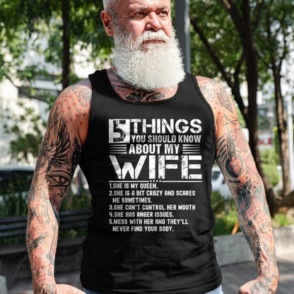 Best Wife Shirt, Wife and Husband Unisex T-Shirt/Hoodie/Sweatshirt HLT00 - 5 Things You Should Know About My Wife (On Back) husband T-Shirt
