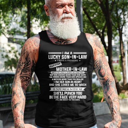 Gift for Mom Shirt, Funny Mom Unisex T-Shirt/Hoodie/Sweatshirt HLT00 - Lucky son-in-law i have a freaking awesome mother-in-law T-Shirt