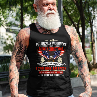 Christian Tee, Christian Faith Unisex T-Shirt/Hoodie/Sweatshirt HLT00 - I Am Politically Incorrect God Bless American Christ Eagle T-Shirt