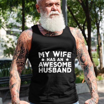 Best Wife Shirt, Wife and Husband Unisex T-Shirt/Hoodie/Sweatshirt HLT00 - My Wife Has An Awesome Husband T-Shirt (7)