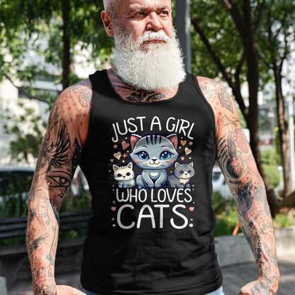 Cat Love Shirt, Funny Cat Lover Gift UnisexT-Shirt/Hoodie/Sweatshirt HLT00 - Just a Girl who Loves Cats Cute Cat Lover T-Shirt (1)
