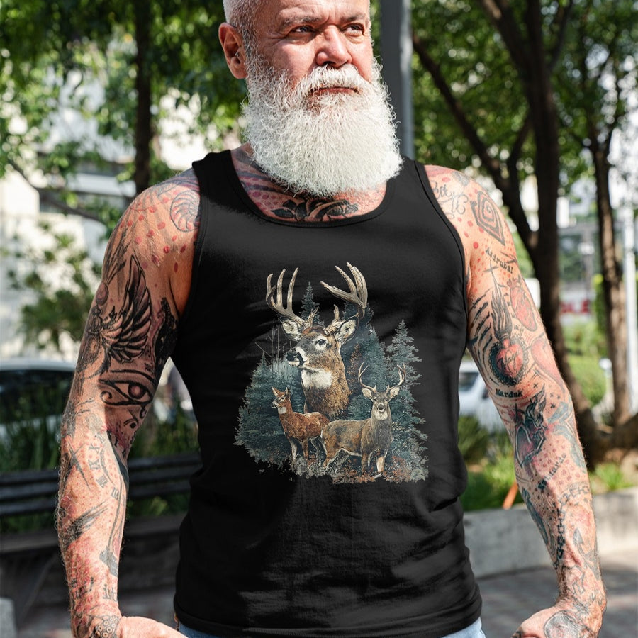 Funny Hunting Shirt, Gift For Hunting Lover Unisex T-Shirt/Hoodie/Sweatshirt HLT00 - Vintage Deer 90s Graphic Style Hunter Deer Faded Nature T-Shirt