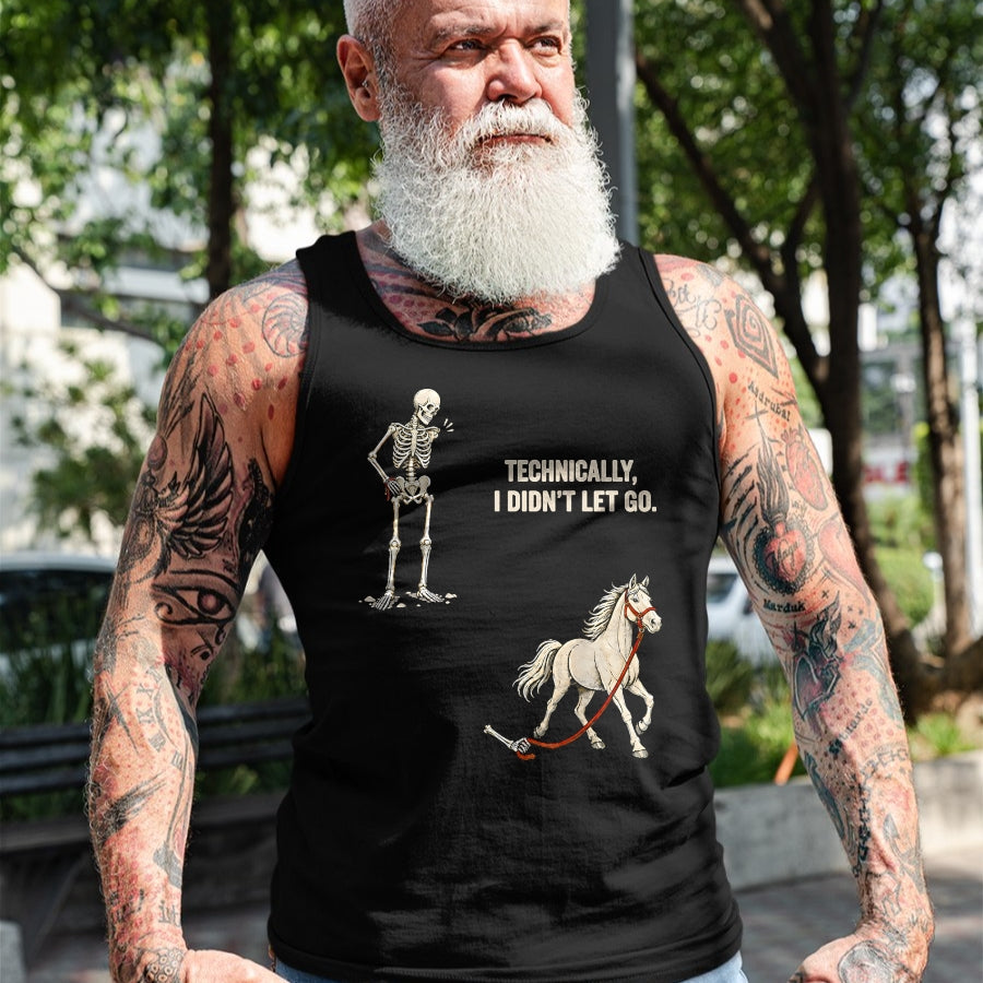 Best Horse Lover Shirt , Funny Horse UnisexT-Shirt/Hoodie/Sweatshirt HLT00 - Technically I Didn_t Let Go Skeleton Horse Riding Halloween T-Shirt