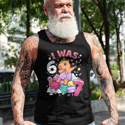 Cute Capybara Shirt, Funny Capybara Unisex T-Shirt/Hoodie/Sweatshirt HLT00 - I was 6 Now I_m 7 Capybara Girl 6 7 Birthday T-Shirt