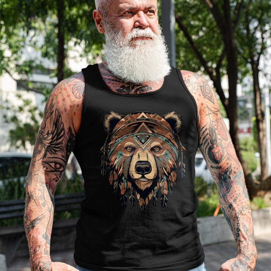 Native American T-Shirts, Vintage Native American Unisex T-Shirt/Hoodie/Sweatshirt HLT00 - Native American Bear Artwork