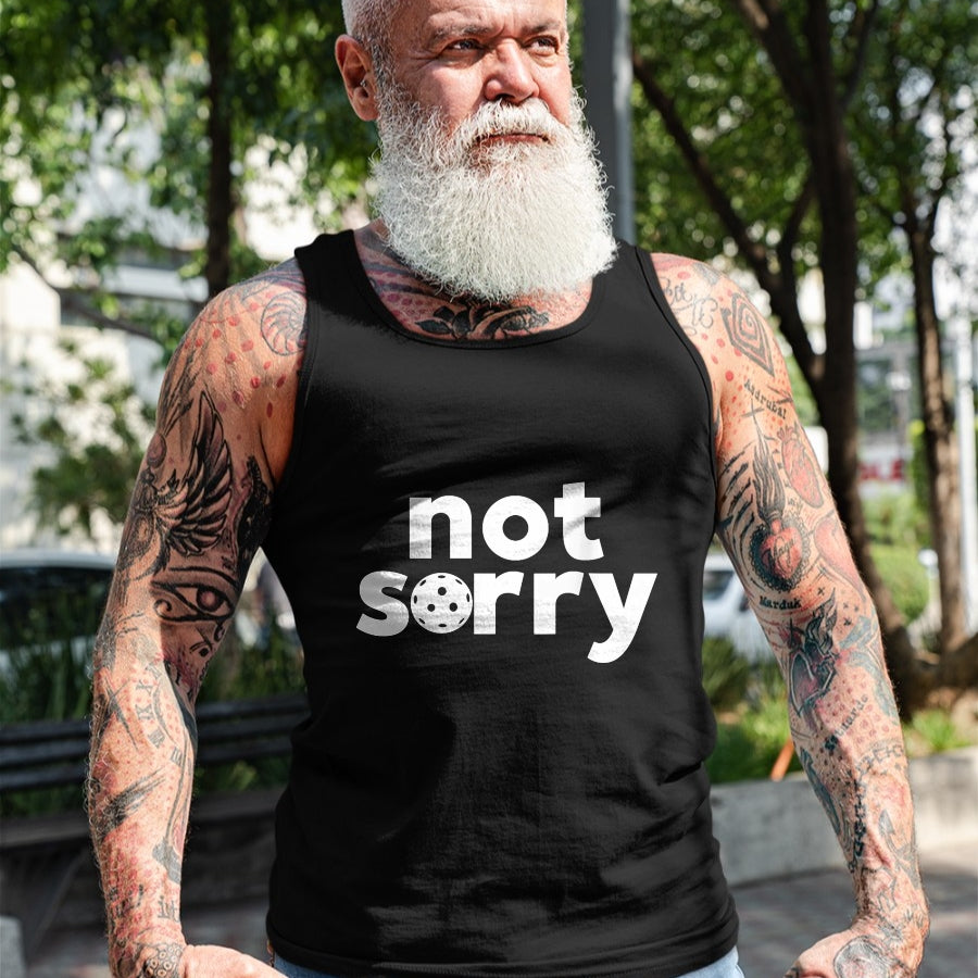 Funny Pickleball Shirt, Pickleball Lover Unisex T-Shirt/Hoodie/Sweatshirt HLT00 - Funny Pickleball ‘Sorry’ on Front ‘Not Sorry’ on Back T-Shirt