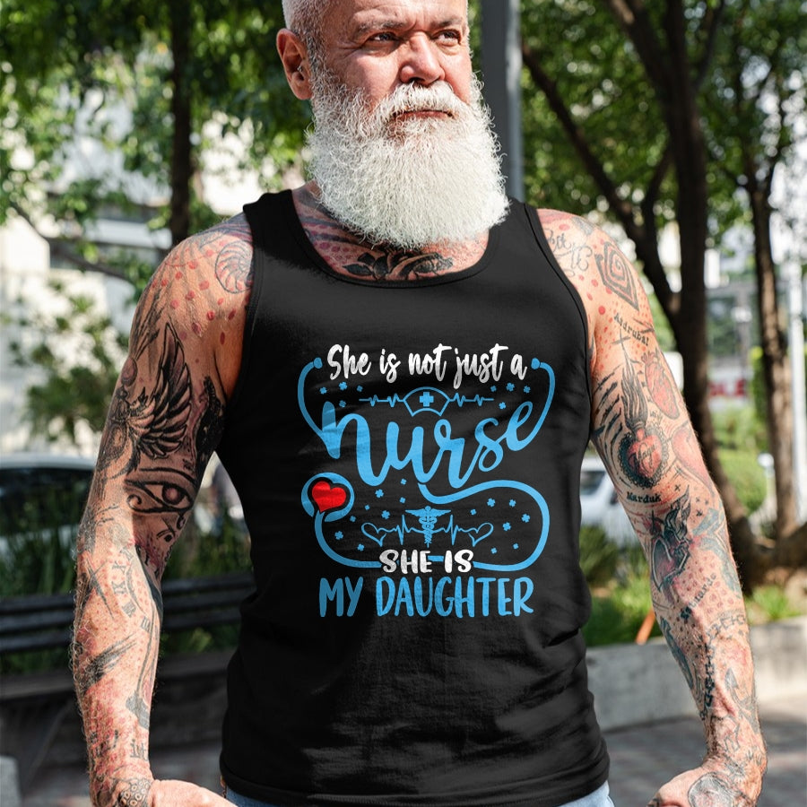 Funny Nurse Shirt, Nurse Unisex T-Shirt/Hoodie/Sweatshirt HLT00 - My Daughter Is A Nurse Proud Nurse's Mom Dad RN LPN Family T-Shirt (5)