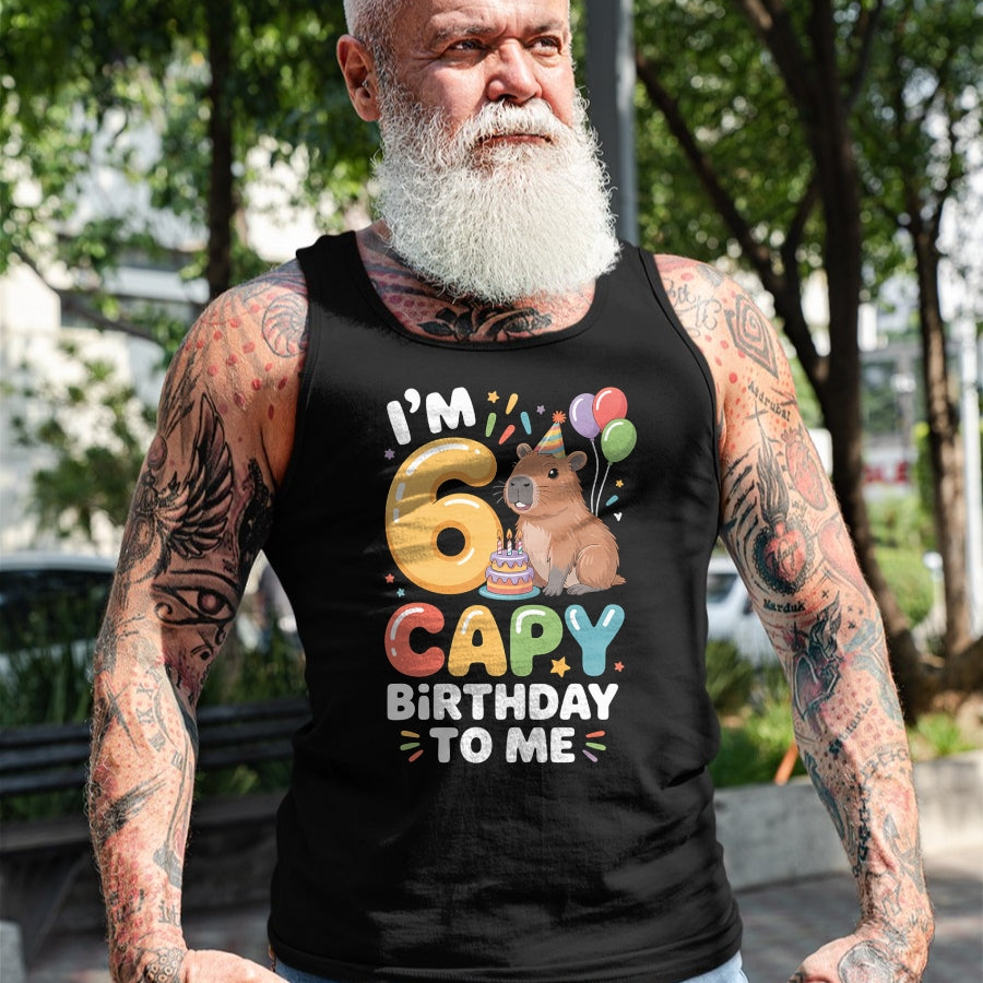Cute Capybara Shirt, Funny Capybara Unisex T-Shirt/Hoodie/Sweatshirt HLT00 - I’m 6 Years Old Capy Birthday to Me Funny Capybara T-Shirt