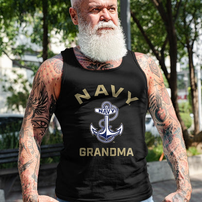 Best Grandma Shirt, Proud Grandma Unisex T-Shirt/Hoodie/Sweatshirt HLT00 - US Naval Academy Navy Midshipmen Arched Grandma T-Shirt