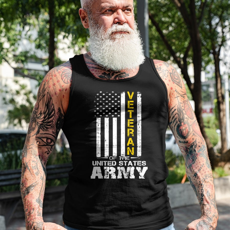 Proud Veteran Shirt, Funny Veteran UnisexT-Shirt/Hoodie/Sweatshirt HLT00 - Veteran of United States US Army Veteran Gold T-Shirt