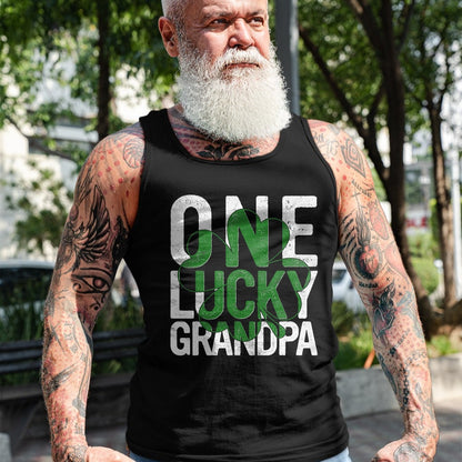 Gift for Dad Shirt, Funny Dad Unisex T-Shirt/Hoodie/Sweatshirt HLT00 – One Lucky Grandpa Irish Grandfather St Patricks Day Dad T-Shirt