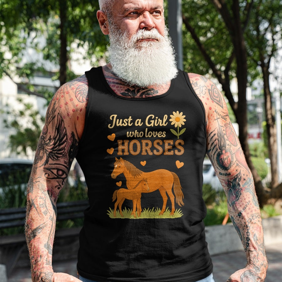 Best Horse Lover Shirt , Funny Horse UnisexT-Shirt/Hoodie/Sweatshirt HLT00 - Just A Girl Who Loves Horses Cute Horse Riding for Women T-Shirt