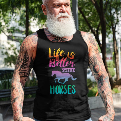 Best Horse Lover Shirt , Funny Horse UnisexT-Shirt/Hoodie/Sweatshirt HLT00 - Cute Life is Better with Horses Horseback Riding T-Shirt