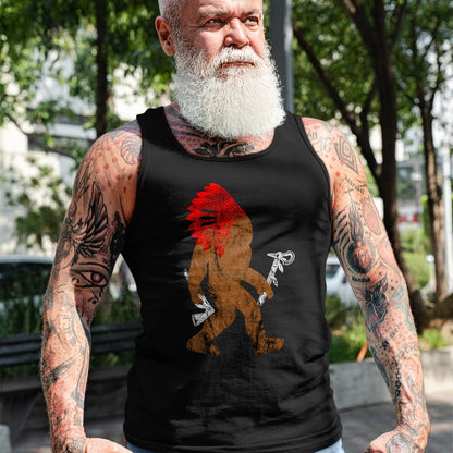 Native American T-Shirts, Vintage Native American Unisex T-Shirt/Hoodie/Sweatshirt HLT00 - Indian Bigfoot Chief Sasquatch Western Carnival Costume