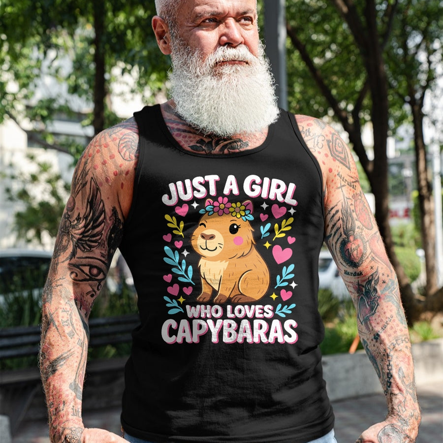 Cute Capybara Shirt, Funny Capybara Unisex T-Shirt/Hoodie/Sweatshirt HLT00 - Cute Rodent Animal Just a Girl who loves Capybaras T-Shirt